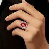 11ct Halo Cushion Cut Ruby Engagement Ring