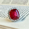 11ct Halo Cushion Cut Ruby Engagement Ring