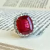 11ct Halo Cushion Cut Ruby Engagement Ring