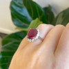 11ct Halo Cushion Cut Ruby Engagement Ring