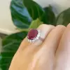 11ct Halo Cushion Cut Ruby Engagement Ring