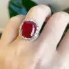 11ct Halo Cushion Cut Ruby Engagement Ring