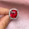11ct Halo Cushion Cut Ruby Engagement Ring