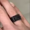 5.5ct Round Cut Black Ropes Eternity Band