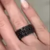 5.5ct Round Cut Black Ropes Eternity Band