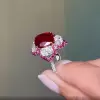 6ct Cushion Cut Ruby Flower Cocktail Ring