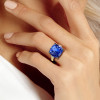 9.5ct Cushion Cut Blue Sapphire Engagement Ring