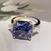9.5ct Cushion Cut Blue Sapphire Engagement Ring