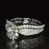 2.7ct Round Cut White Saphhire Wedding Set