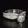 2.7ct Round Cut White Saphhire Wedding Set