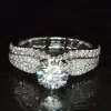 2.7ct Round Cut White Saphhire Wedding Set