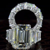 6ct Emerald Cut White Sapphire Wedding Ring Set