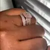 Halo Cluster Cushion Frame White Sapphire Wedding Set
