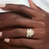 Halo Cluster Pear Frame White Sapphire Wedding Set