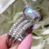 5ct Emerald Cut White Sapphire Paved Engagement Ring