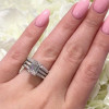 5ct Emerald Cut White Sapphire Paved Engagement Ring