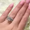5ct Emerald Cut White Sapphire Paved Engagement Ring