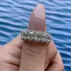 12CTW Halo Emerald Cut White Sapphire Eternity Ring