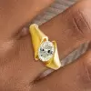 2ct Oval Cut Matte Finish Modern Engagement Ring