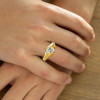 2ct Oval Cut Matte Finish Modern Engagement Ring