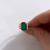 5ct Emerald Cut Bezel Set Engagement Ring