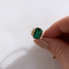 5ct Emerald Cut Bezel Set Engagement Ring