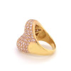 Paved White Sapphire Curved Bold Cocktail Ring