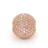 Paved White Sapphire Curved Bold Cocktail Ring