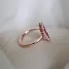 3.5ct Round Cut Ruby & White Sapphire Pave Ring in Rose Gold