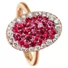 3.5ct Round Cut Ruby & White Sapphire Pave Ring in Rose Gold