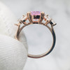 6ct Oval Cut Pink & White Sapphire Engagement Ring in Rose Gold