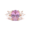 6ct Oval Cut Pink & White Sapphire Engagement Ring in Rose Gold