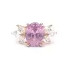 6ct Oval Cut Pink & White Sapphire Engagement Ring in Rose Gold