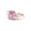 6ct Oval Cut Pink & White Sapphire Engagement Ring in Rose Gold