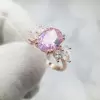 6ct Oval Cut Pink & White Sapphire Engagement Ring in Rose Gold