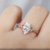 4.5ct Marquise Cut White & Pink Sapphire Engagement Ring in Rose Gold
