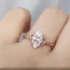 4.5ct Marquise Cut White & Pink Sapphire Engagement Ring in Rose Gold