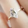 4.5ct Marquise Cut White & Pink Sapphire Engagement Ring in Rose Gold