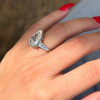 5ct Pear Cut White Sapphire Three Stone Engagement Ring