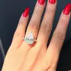 5ct Pear Cut White Sapphire Three Stone Engagement Ring