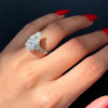 5ct Pear Cut White Sapphire Three Stone Engagement Ring