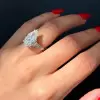 5ct Pear Cut White Sapphire Three Stone Engagement Ring