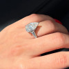 5ct Pear Cut White Sapphire Three Stone Engagement Ring