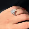 5ct Pear Cut White Sapphire Three Stone Engagement Ring