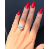 5ct Pear Cut White Sapphire Three Stone Engagement Ring