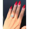 5ct Pear Cut White Sapphire Three Stone Engagement Ring