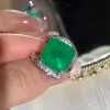 12ct Asscher Cut Emerald Bold Engagement Ring