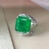 12ct Asscher Cut Emerald Bold Engagement Ring