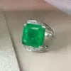 12ct Asscher Cut Emerald Bold Engagement Ring