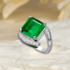12ct Asscher Cut Emerald Bold Engagement Ring